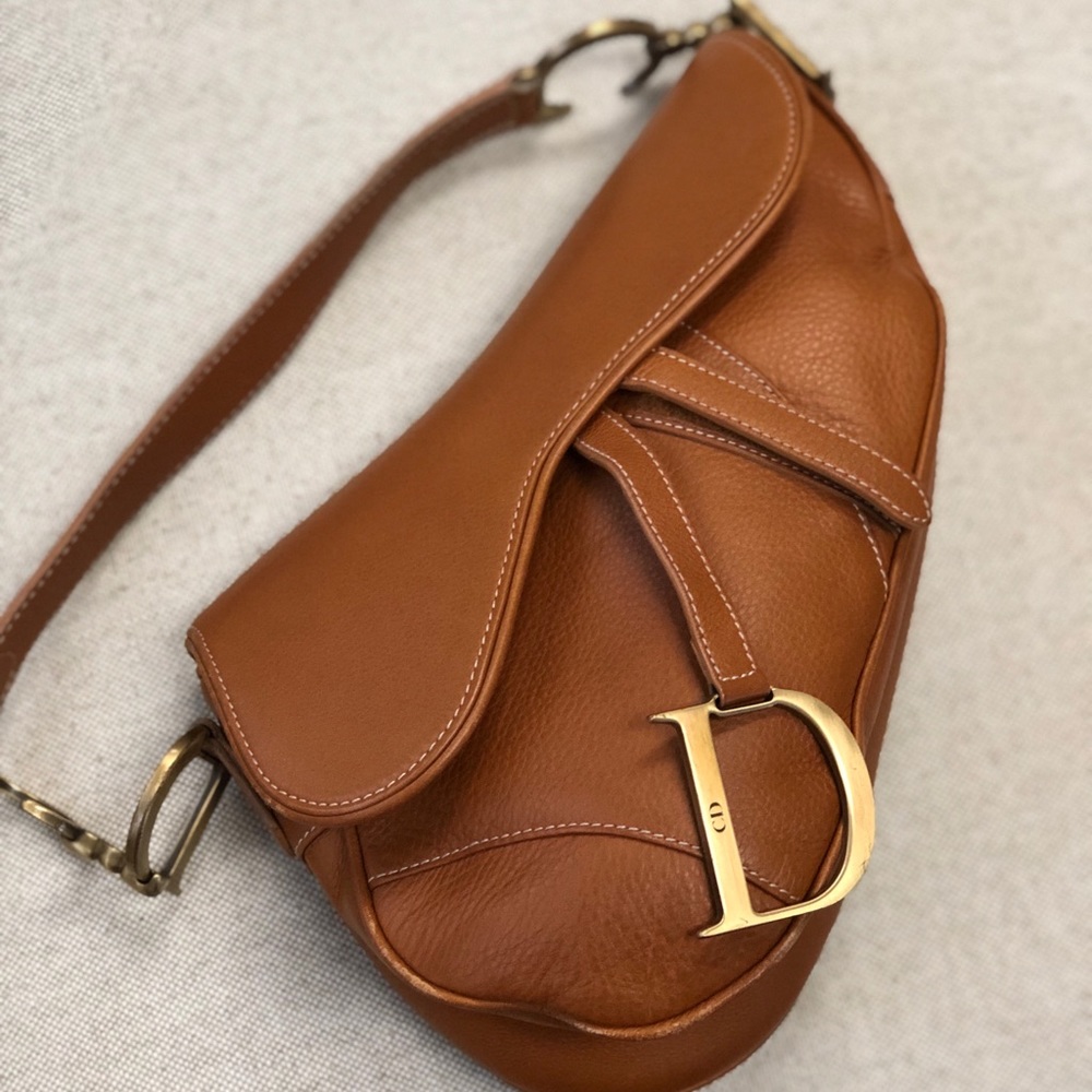 Dior saddle leather bag